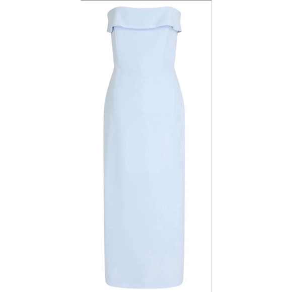 NWT Veronica Beard Strapless Midi Dress in Light Blue 10 - Picture 2 of 6